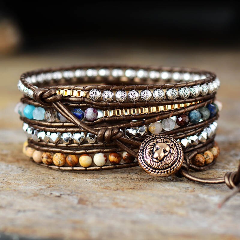 Handmade Natural Jasper Wrap Bracelet